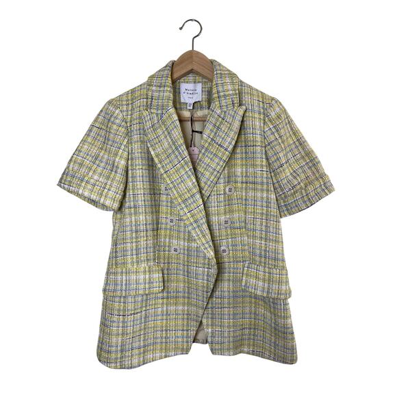 Anthropologie Maison d’ Amelie Tweed Collared Blazer Suit Jacket Top - Picture 1 of 16